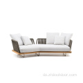 Gartenmöbel Seil Teak außen Sektional Sofa Set